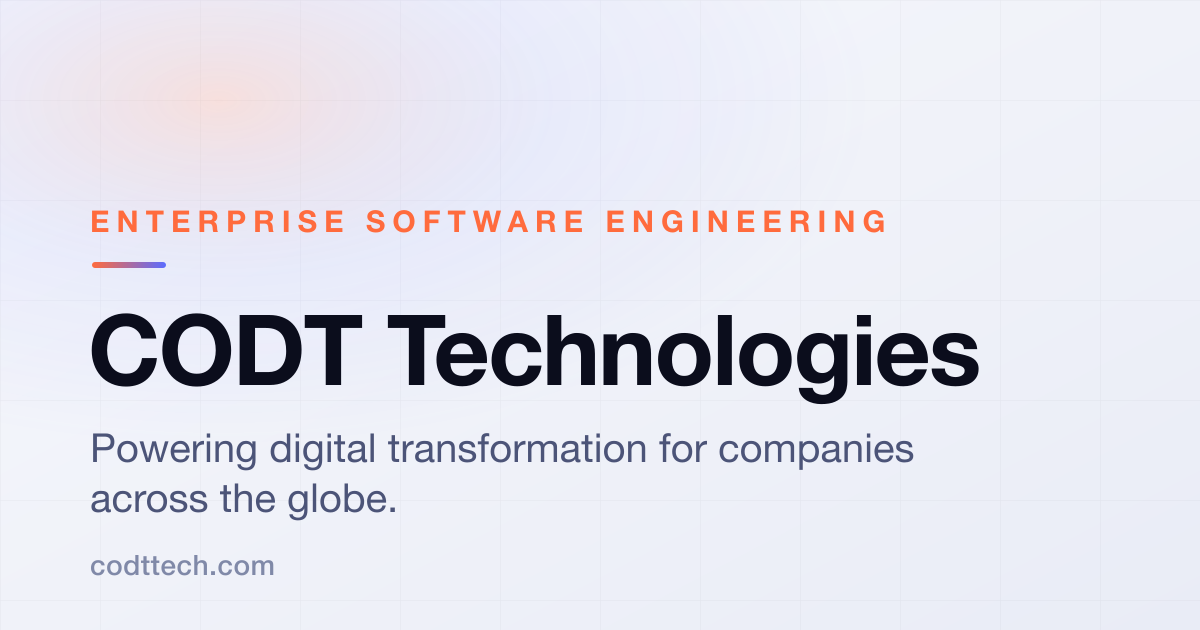 CODT Technologies — End-to-end Software & AI Partner